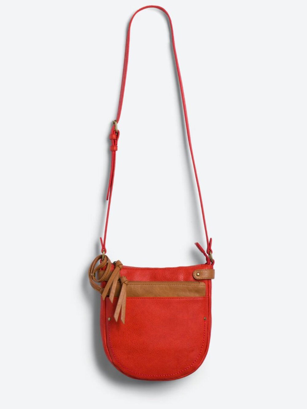 Market & Spruce Theresa Crossbody Bag w/Wristlet Orange-Red Brown Faux Leather